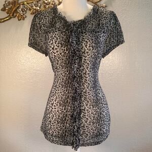 Sheer leopard print top